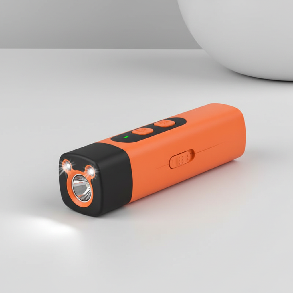 Studio shot of orange device