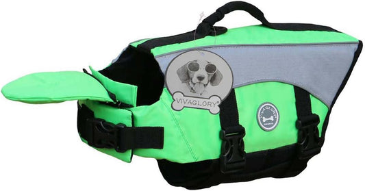 Front Float Dog Life Vest, Dog Life Jacket for Swimming & Boating, Swimming Vest with Chin Float & Handle, Ripstop & Buoyancy for Puppy Doggy, S, Bright Green