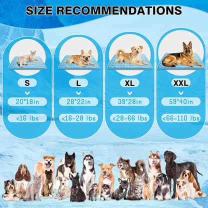 Dog Cooling Mat, Q-Max>0.4 Pet Dog Self Cool Pad, Ice Silk Washable Summer Cooled Mat for Dogs Cats, Kennels, Crates and Beds