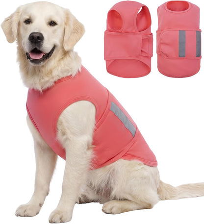Dog Anxiety Calming Vest, Gentle Compression Anxiety Suit for Dogs, Breathable Dog Calming Wrap for Separation Anxiety, Thunder, Fireworks, Vet Visits, Pink XL