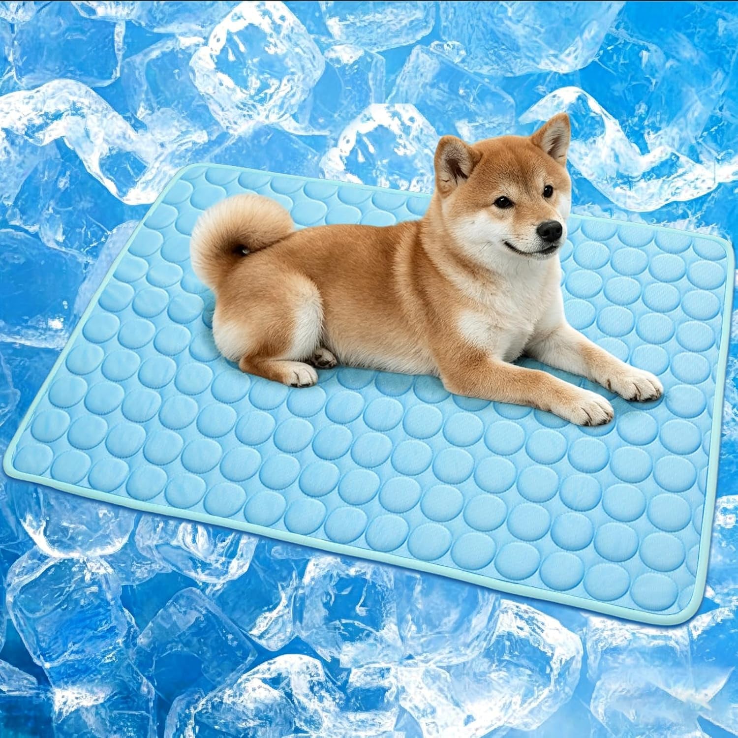 Dog Cooling Mat, Q-Max>0.4 Pet Dog Self Cool Pad, Ice Silk Washable Summer Cooled Mat for Dogs Cats, Kennels, Crates and Beds
